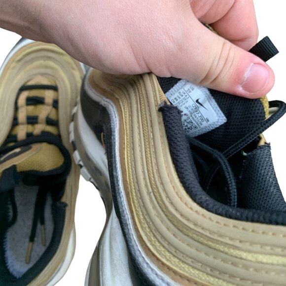 NIKE Air Max 97 Metallic Gold Black White Size 5 - Picture 12 of 13